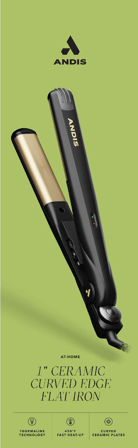 ANDIS AT-HOME FLAT IRON CURVED EDGE