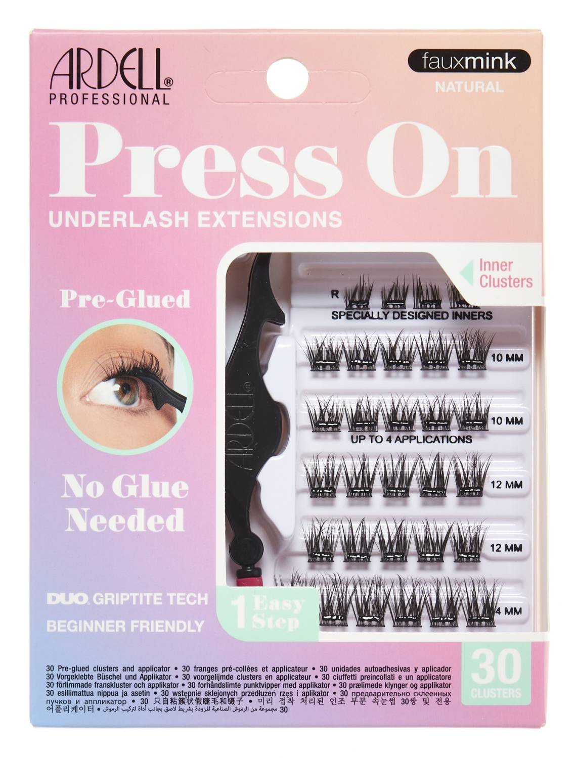 ARDELL PRESS ON 30PC FAUX MINK NATURAL
