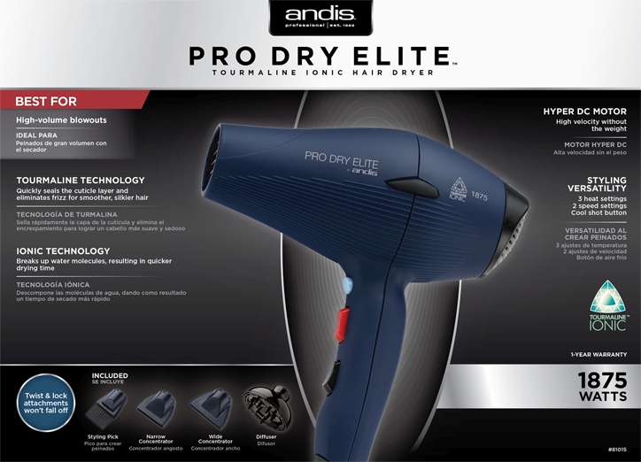 ANDIS DRYER PRO ELITE DC BLUE