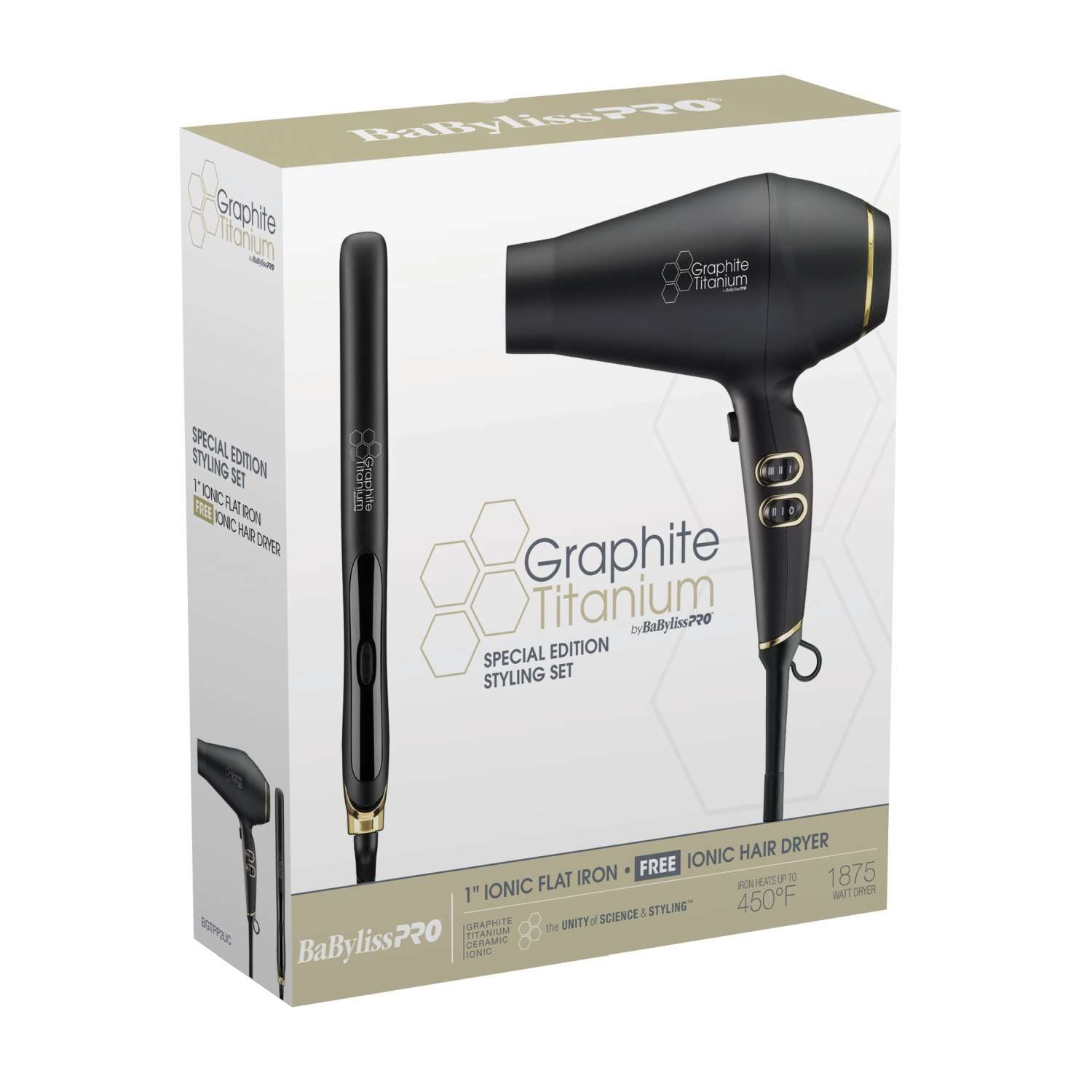 BABYLISS GRAPHITE PPK DRYER / FLAT IRON