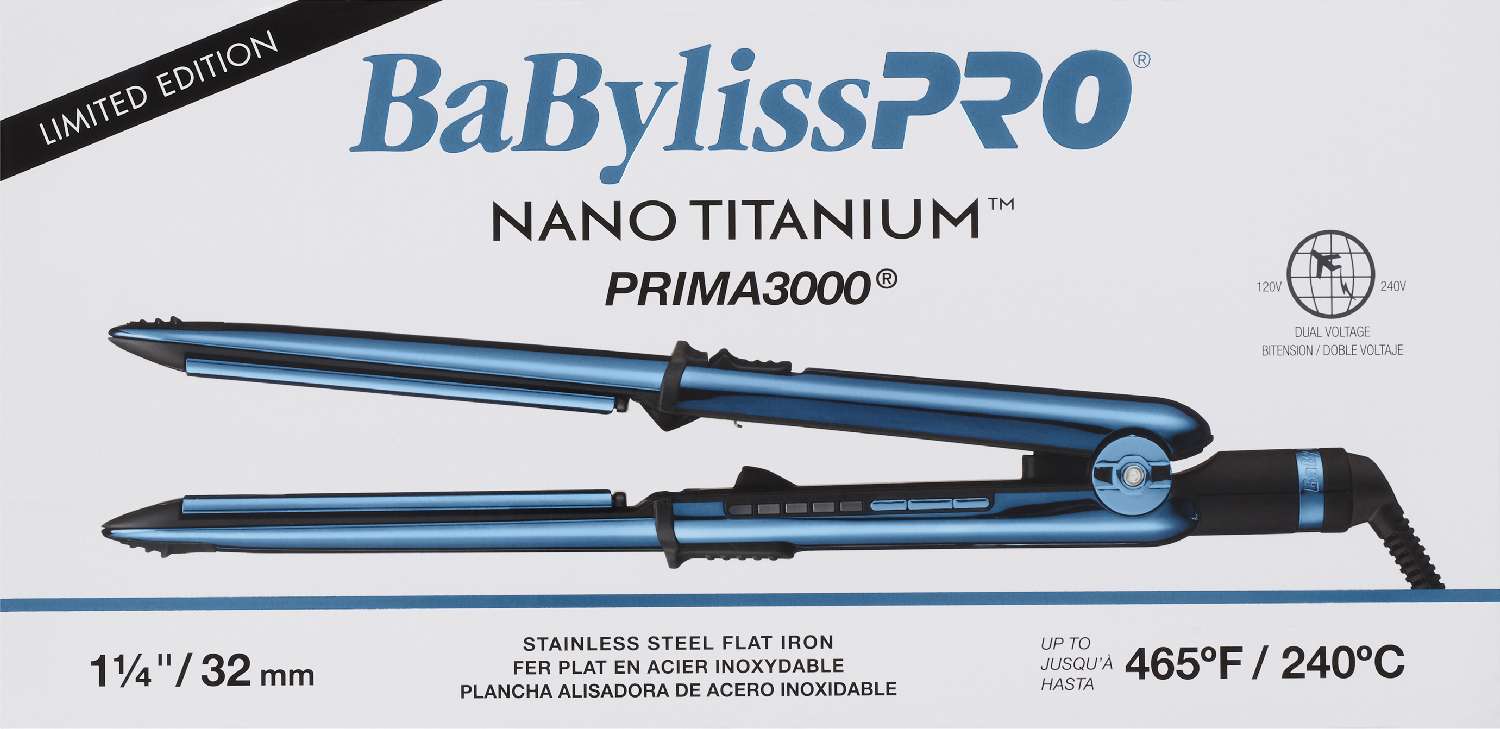 BABYLISS N/T F/IRON PRIMA3000 BK/BL L/ED