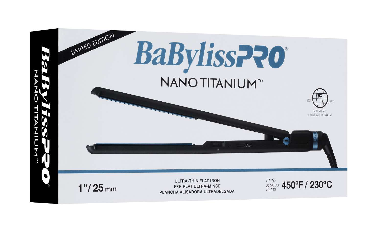 BABYLISS N/T F/IRON ULTRATHIN BK/BL L/ED