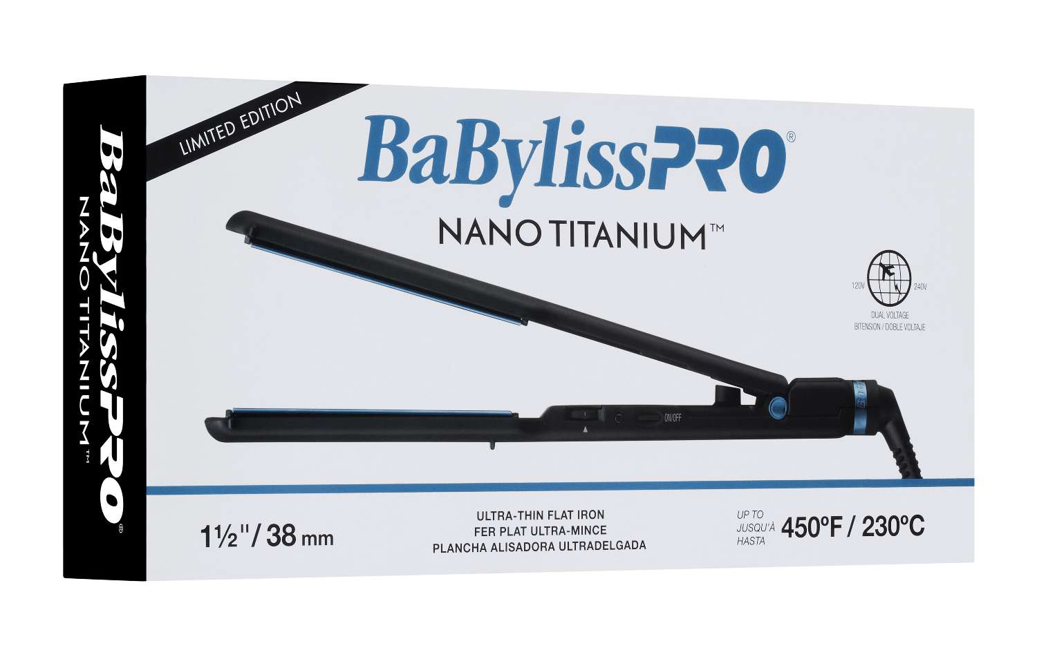 BABYLISS N/T F/IRON ULTRATHIN BK/BL L/ED