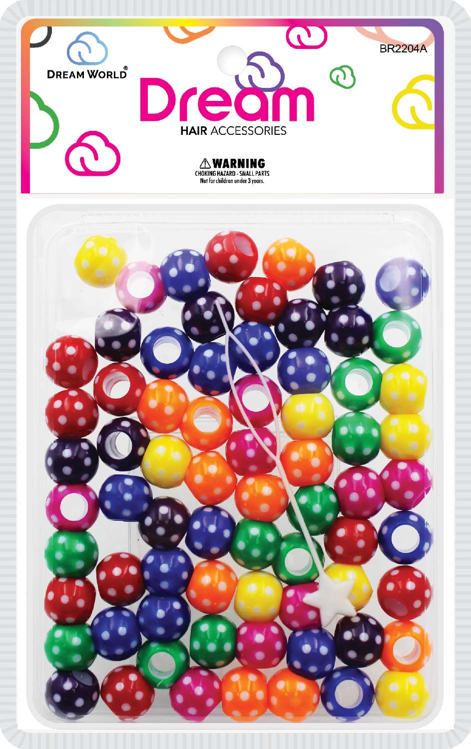 DREAM BEAD DOTS 15MM ASST  70P