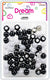 DREAM BEAD DOTS 15MM 70P BK/WH