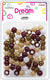 DREAM BEAD DOTS 15MM  70P MIX BROWN
