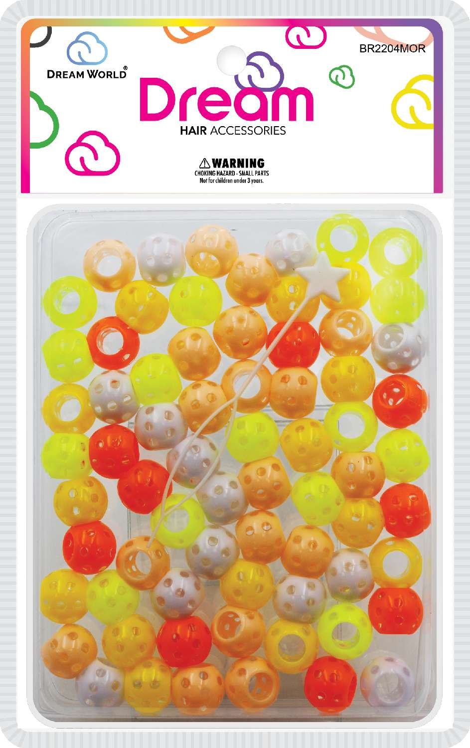 DREAM BEAD DOTS 15MM 70P MIX ORANGE