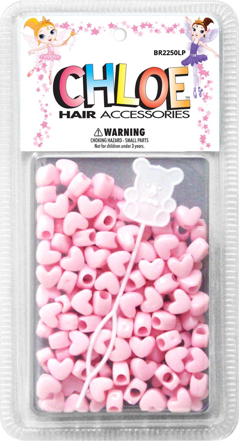CHLOE BEAD HEART REG  L/PINK