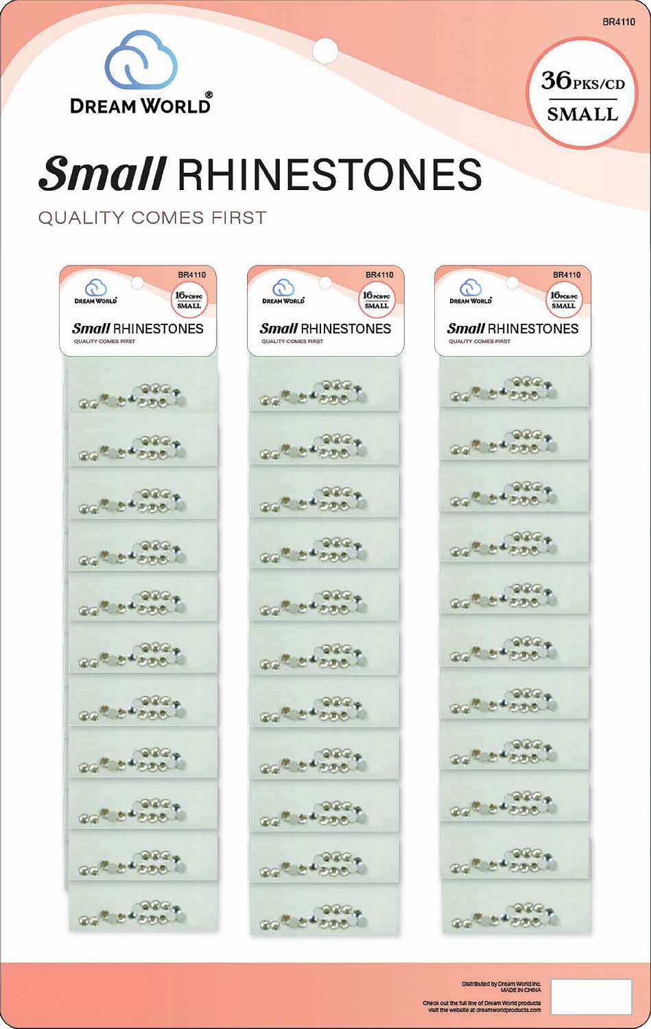 DREAM NAIL AND H RHINESTONE 36PK