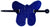 BRF HAIR STICK LEATHER BUTTERFLY BLUE