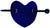 BRF HAIR STICK LEATHER HEART BLUE