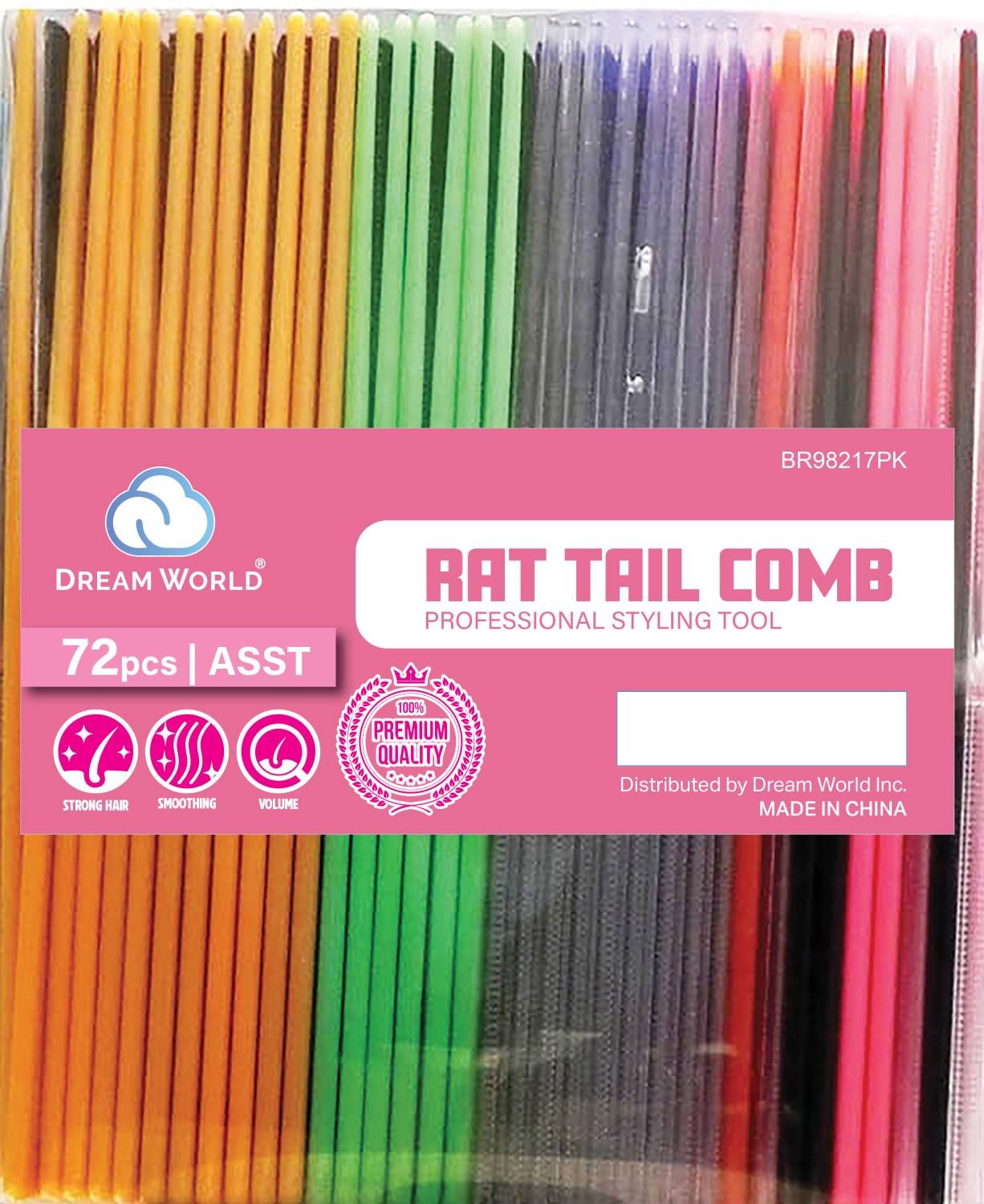 DREAM COMB BULK RAT TAIL 72PC/PK