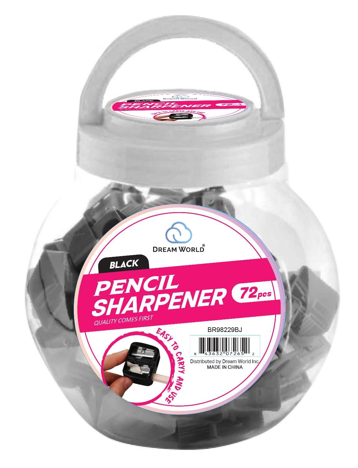 DREAM PENCIL SHARPENER 72PC/JR BLACK