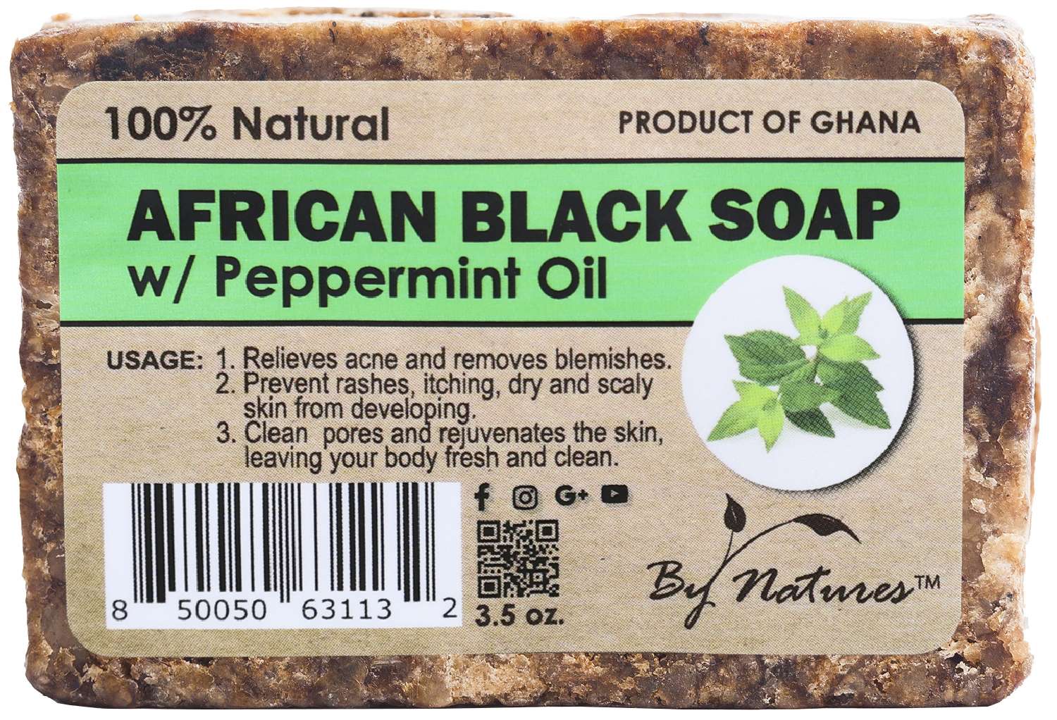 BYN BLACK SOAP PEPPERMINT 3.5 OZ