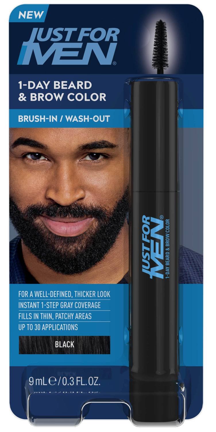 JFMEN 1 DAY BEARD & BROW COLOR [BLACK] 0.3 OZ