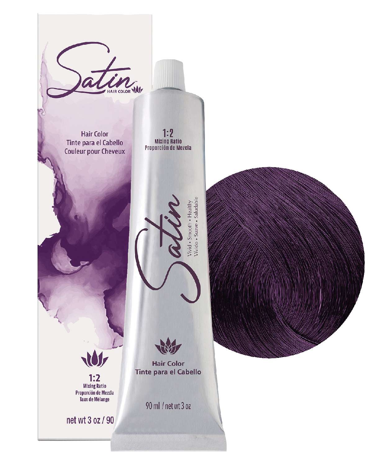 SATIN H/C BOLD 5P DARK VIOLET