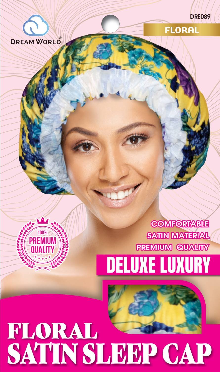 DREAM W-SLEEP CAP FLORAL SATIN