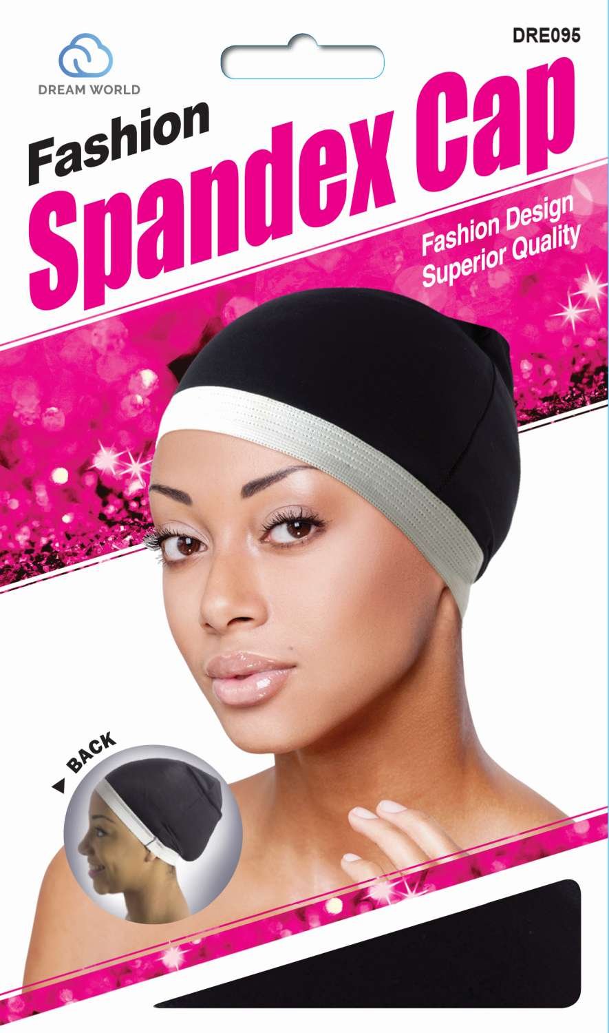 DREAM W-SPANDEX CAP WH BAND BLACK