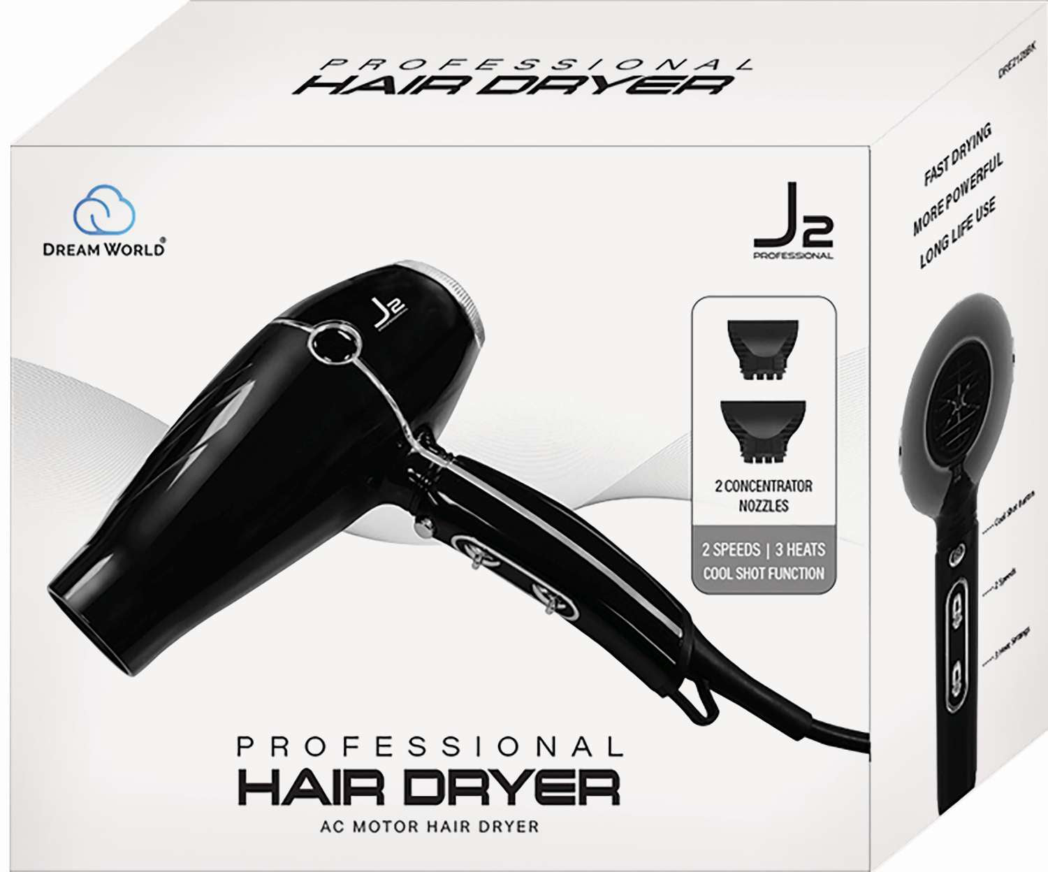 J2 H/T DRYER AC MOTOR BLACK