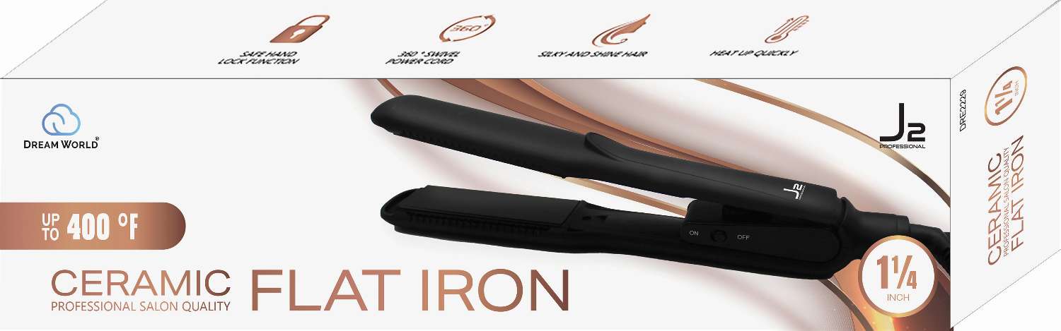 J2 H/T FLAT IRON CERAMIC 1 and 1/4 IN