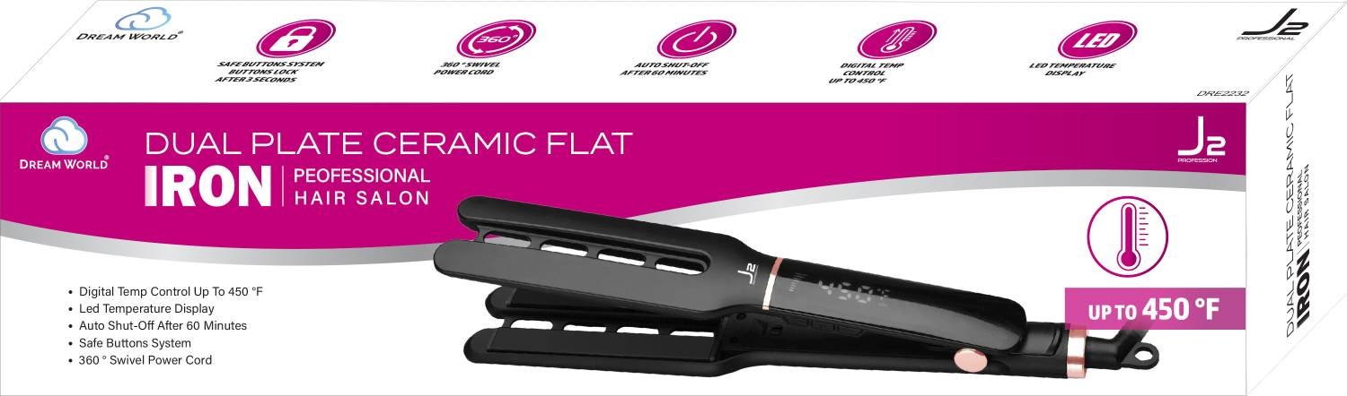 J2 H/T FLAT IRON CERAMIC DUAL PLATE