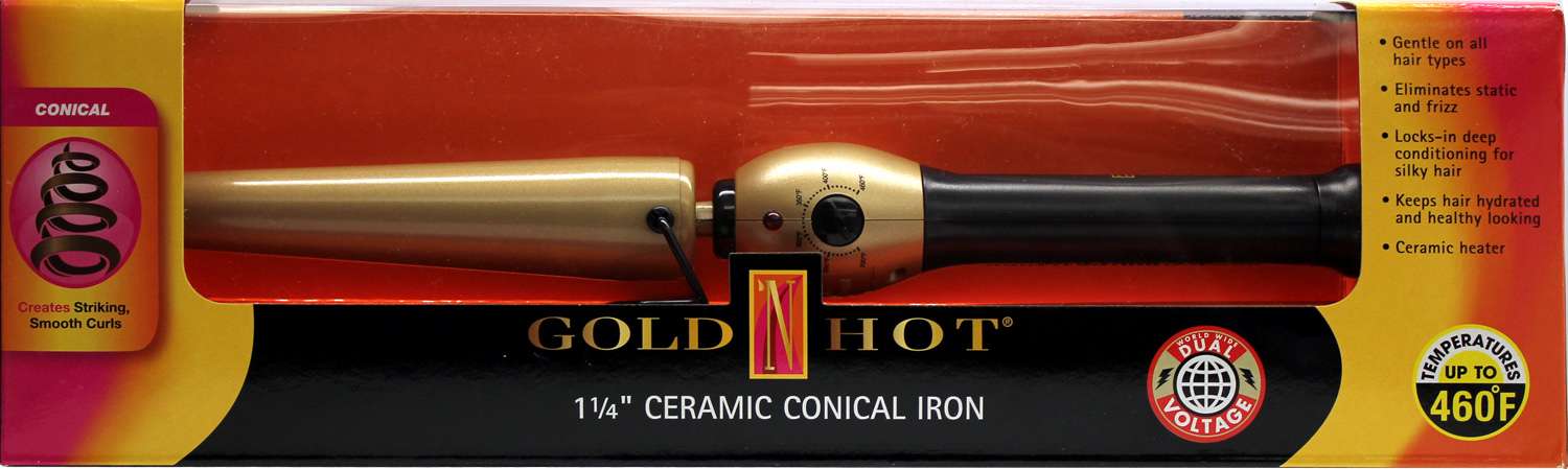 GOLD N HOT CORNICAL IRON CERAM 1 1/4 IN