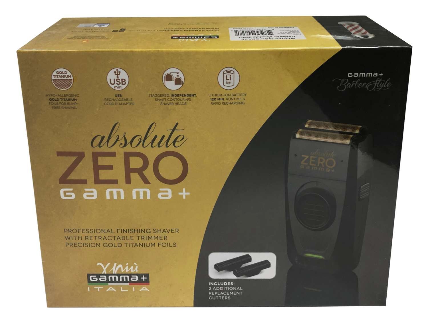 GAMMA+ SHAVER ABSOLUTE ZERO W/CUTTERS