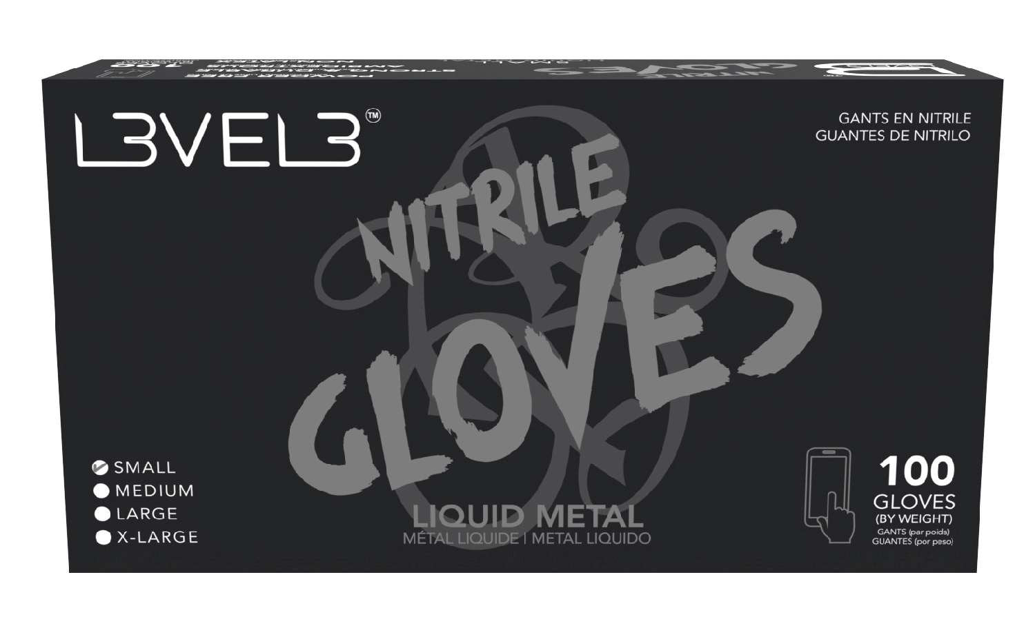 LEVEL3 NITRILE GLOVES METAL [SMALL]