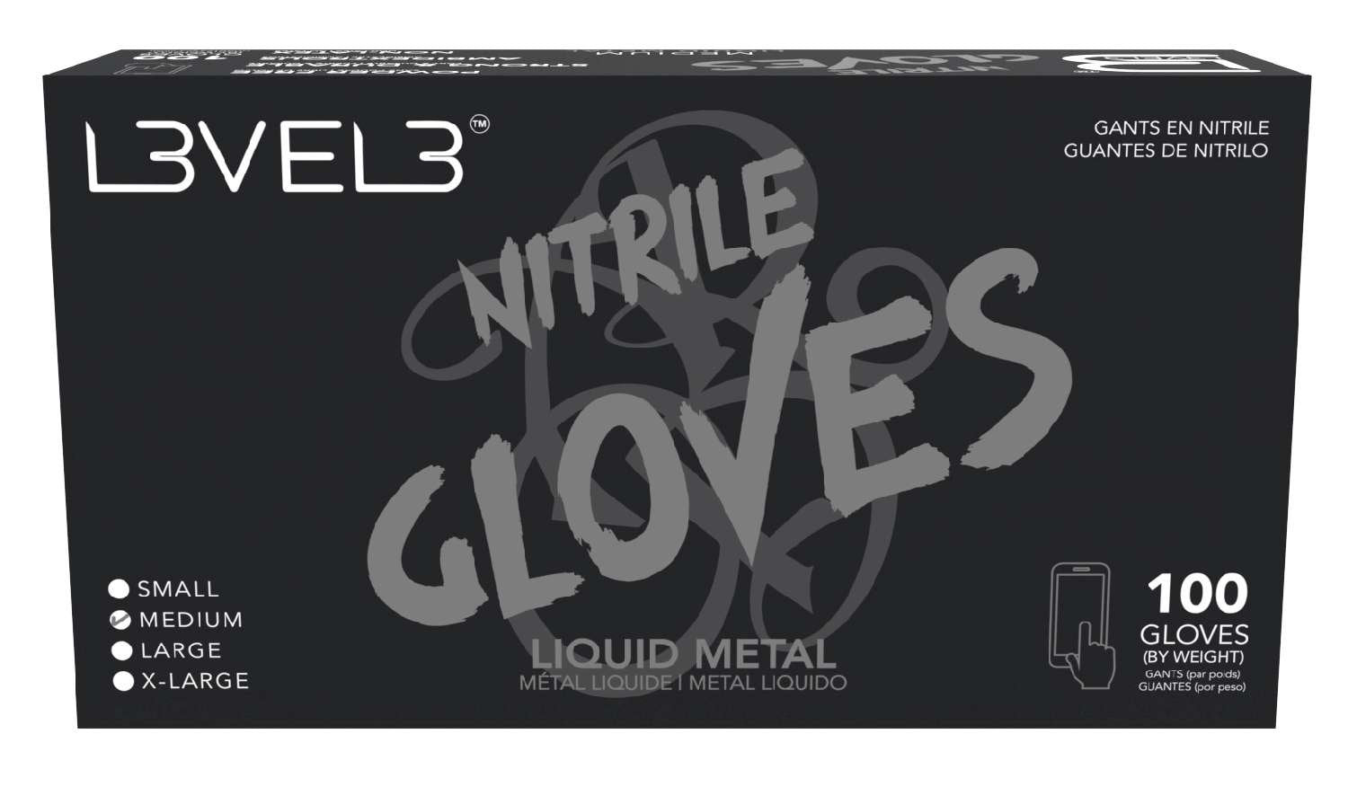 LEVEL3 NITRILE GLOVES METAL [MEDIUM]