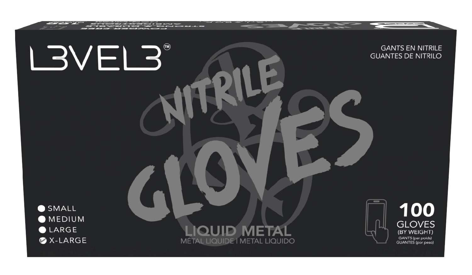 LEVEL3 NITRILE GLOVES METAL [X-LARGE]