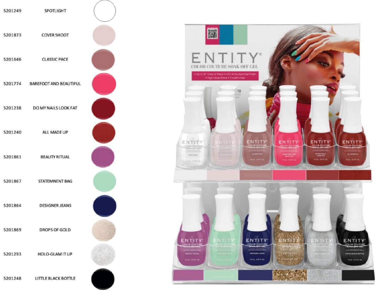 ENTITY 36 PCS 12 SHADES LACQUER
