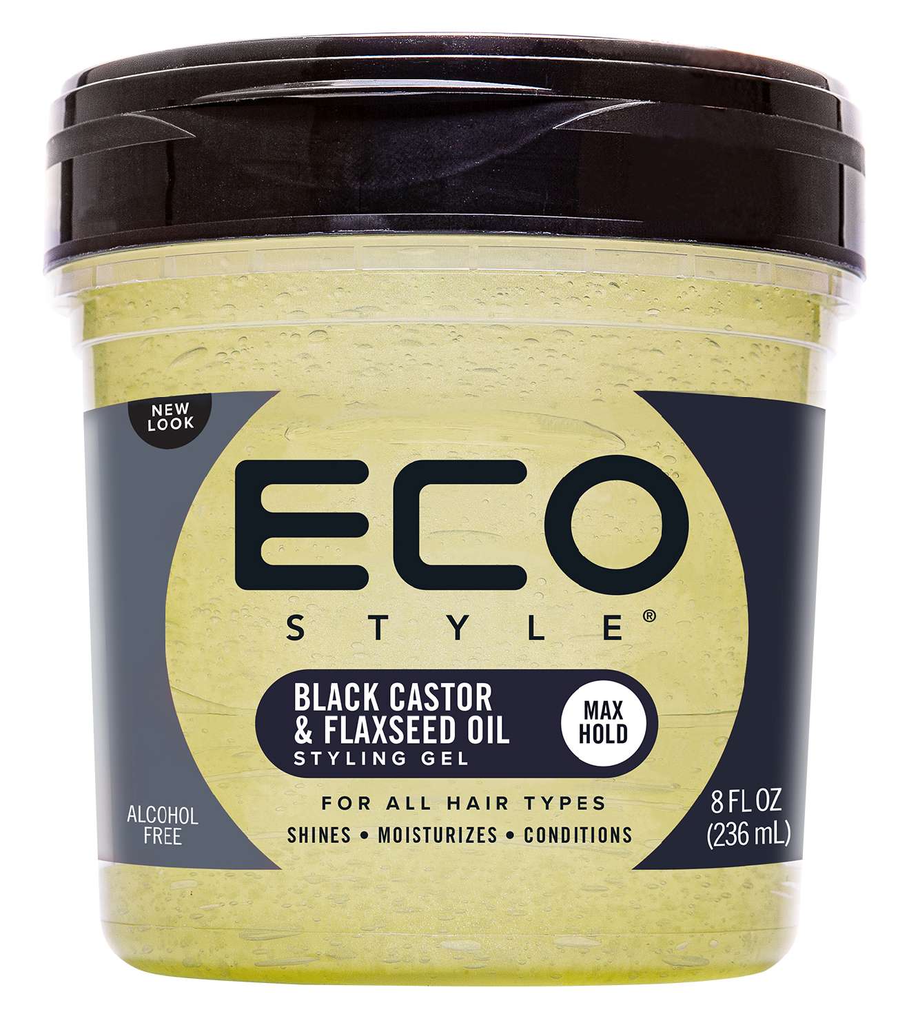 ECO STYLE GEL [BLACK CASTOR/FLAXSEED] 8 OZ
