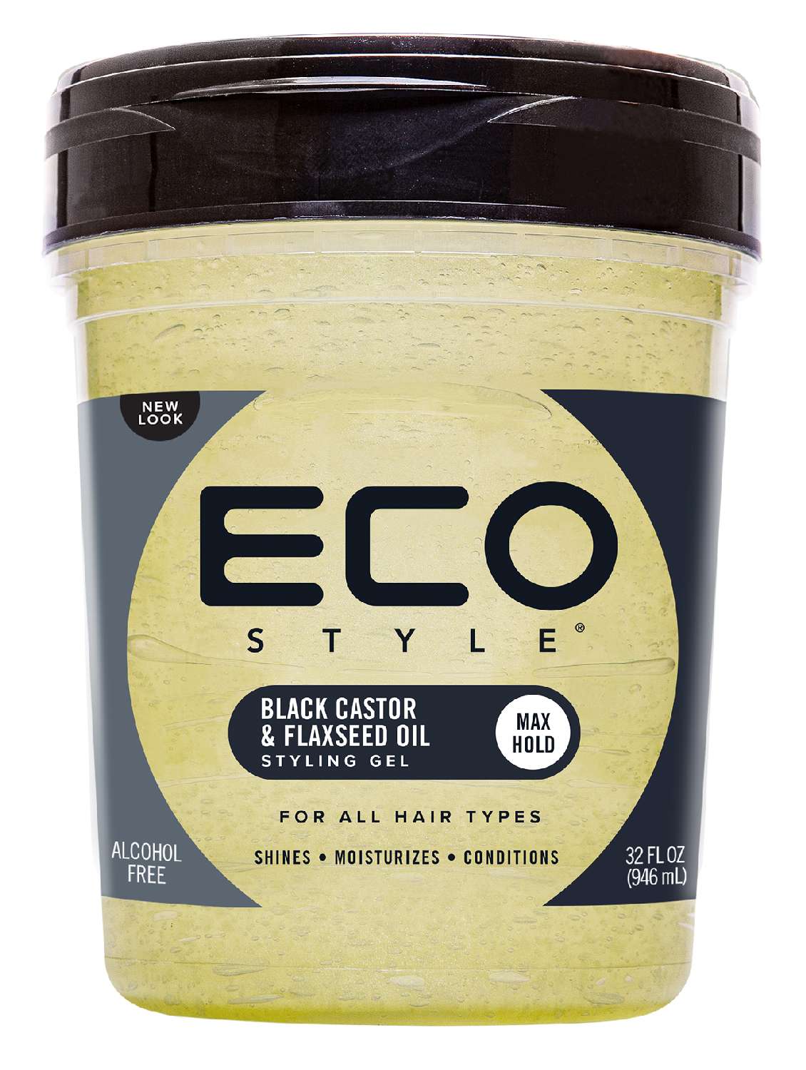 ECO STYLE GEL [BLACK CASTOR/FLAXSEED] 32 OZ