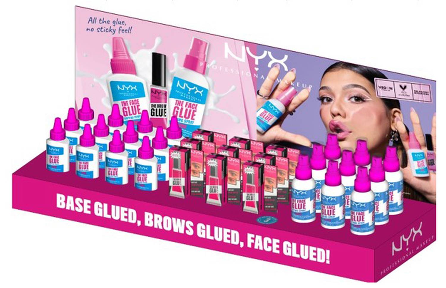 NYX BROW GLUE & FACE GLUE DISPLAY