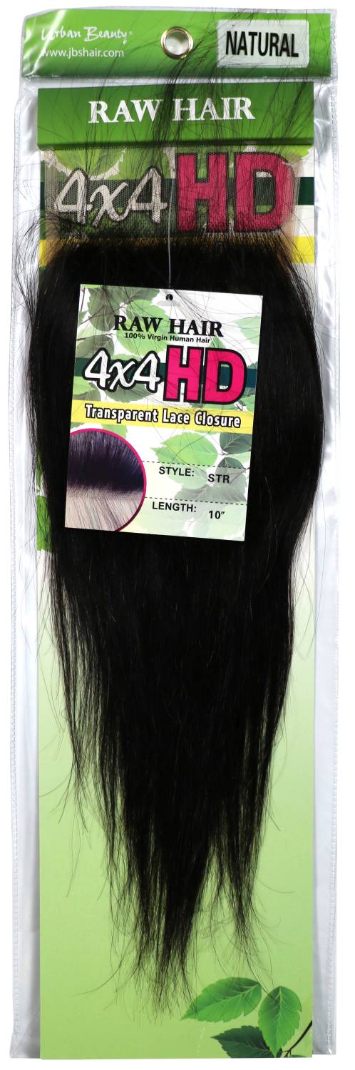 HH RAW HD CLOSURE STR 10-#NAT