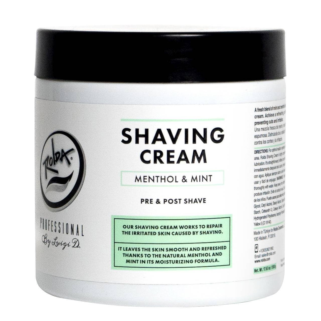 ROLDA SHAVING CREAM MENTHOL MINT 17.6 OZ