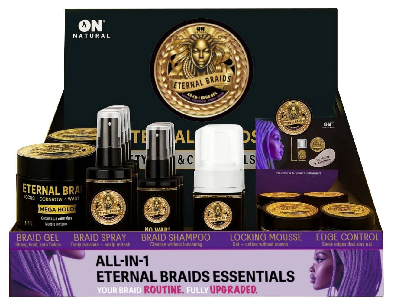 ON NAT ET/BRAIDS 36 PCS DISPLAY
