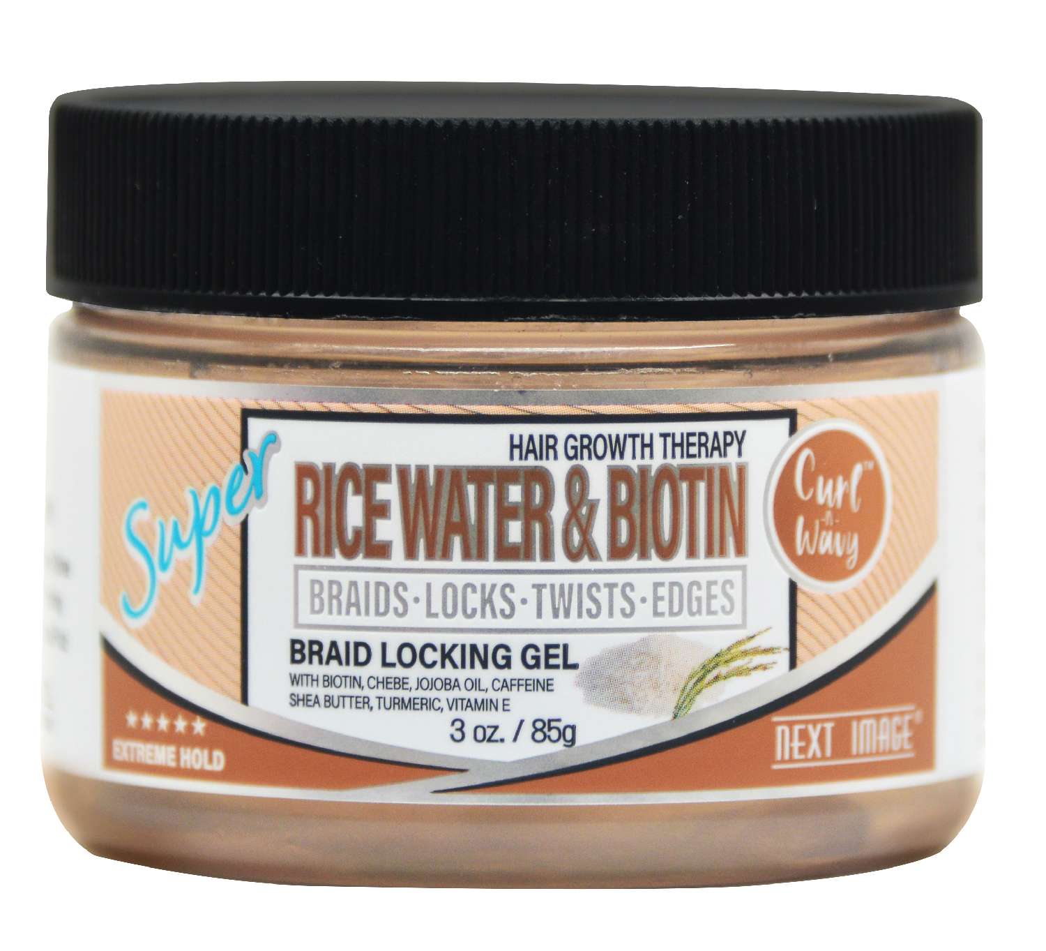 NEXT IMAGE BRAID GEL S/HOLD RICE WATER 3 OZ