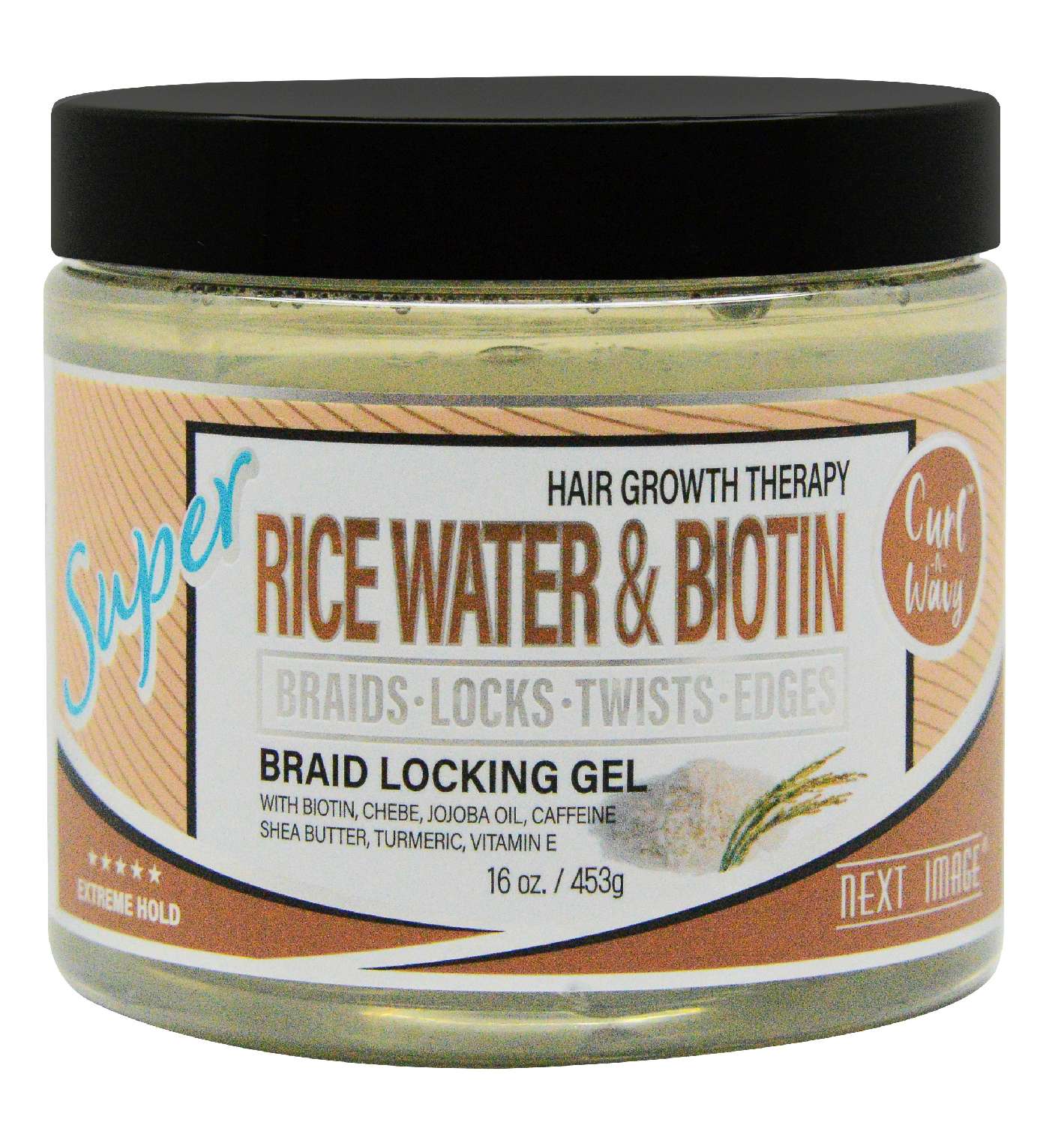 NEXT IMAGE BRAID GEL S/HOLD RICE WATER 16 OZ