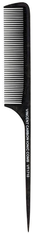 VINCENT COMB CARBON  RAT TAIL MED COARSE